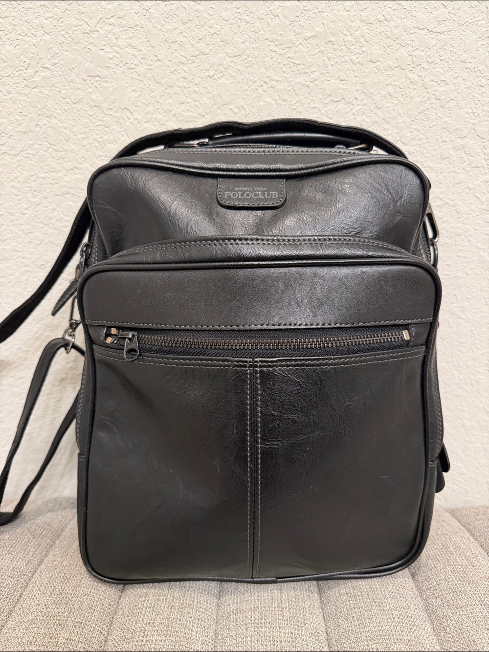 Polo by Ralph Lauren Black Leather Messenger Crossbody